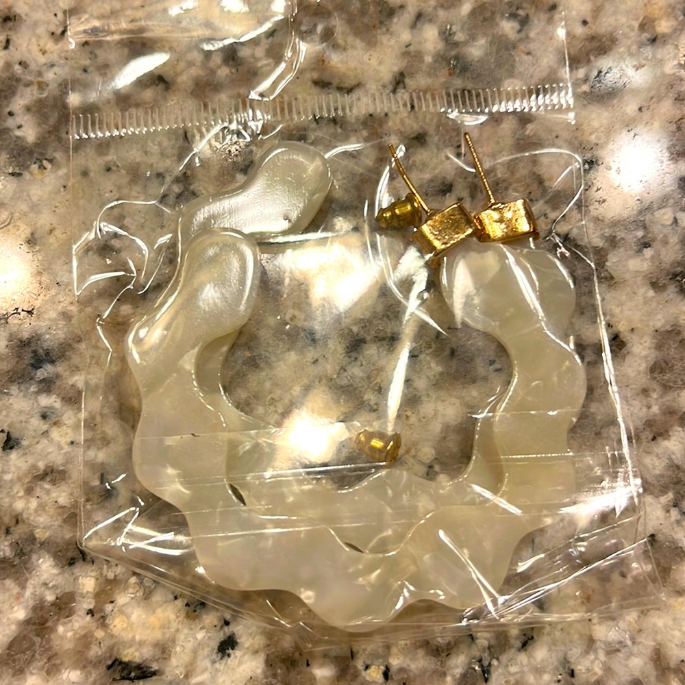 White clay earrings